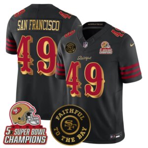 San Francisco #49 San Francisco 49ers SF 2025 "Rivalries" 5x Champions & Faithful To The Bay Patch Vapor Limited Jersey - All Stitched