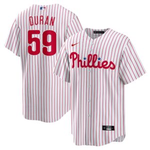Philadelphia Phillies Jhoan Duran #59 White Home Replica Jersey