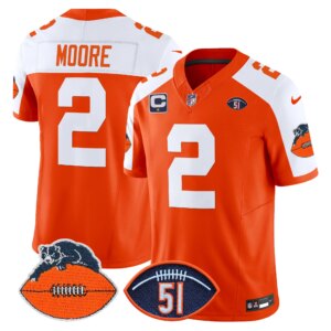 D.J. Moore #2 Chicago Bears CHI Dick Butkus Patch Throwback Vapor Limited Jersey - All Stitched