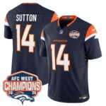 Courtland Sutton #14 Denver Broncos DEN AFC West Champions Patch Vapor Limited Jersey V2 - All Stitched