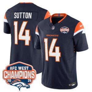 Courtland Sutton #14 Denver Broncos DEN AFC West Champions Patch Vapor Limited Jersey V2 - All Stitched