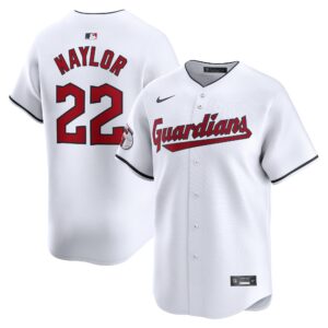 Men's Cleveland Guardians #22 Josh Naylor  White Home Limited Player Jersey