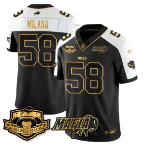 Matt Milano #58 Buffalo Bills BUF 2025 Bills Mafia Patch Gold Vapor Limited Jersey - All Stitched