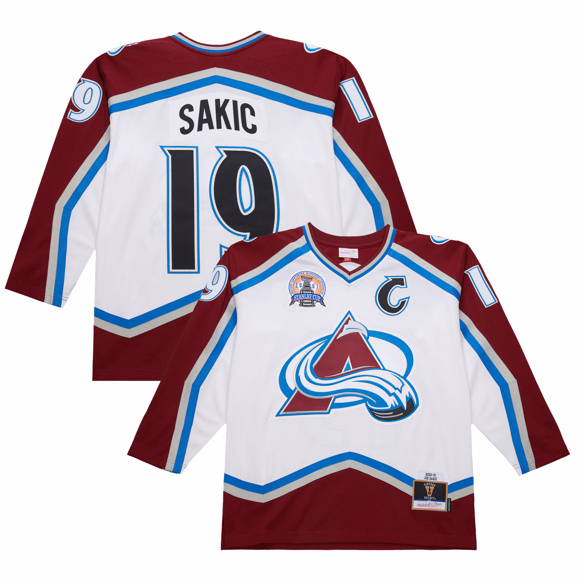 Colorado Avalanche Joe Sakic #19 White 2000-01 Power Play Jersey