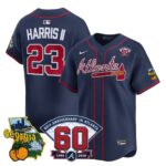 Michael Harris II #23 Atlanta Braves 60th Patch Alternate Limited Player Jersey - Navy