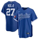 Aaron Nola #27 Italy Baseball 2026 World Baseball Classic Road Stadium Jersey - Navy