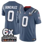 Christian Gonzalez #0 New England Patriots 2025 Rivalries Collection Game Jersey - Storm Blue