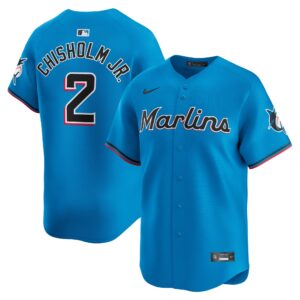 Men's Miami Marlins Jazz Chisholm Jr.  Blue Alternate Limited Player Jersey
