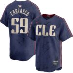 Men's Cleveland Guardians #59 Carlos Carrasco 2024 Navy City Connect Limited Jersey
