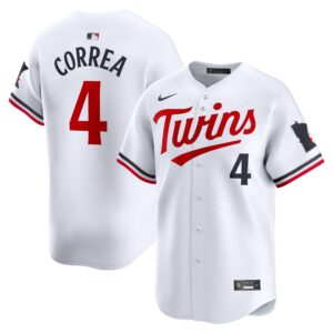 Men's Minnesota Twins #4 Carlos Correa  White Home Limited Player Jersey