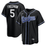 Men's Los Angeles Dodgers Freddie Freeman Black Lights Out Replica Player Jersey