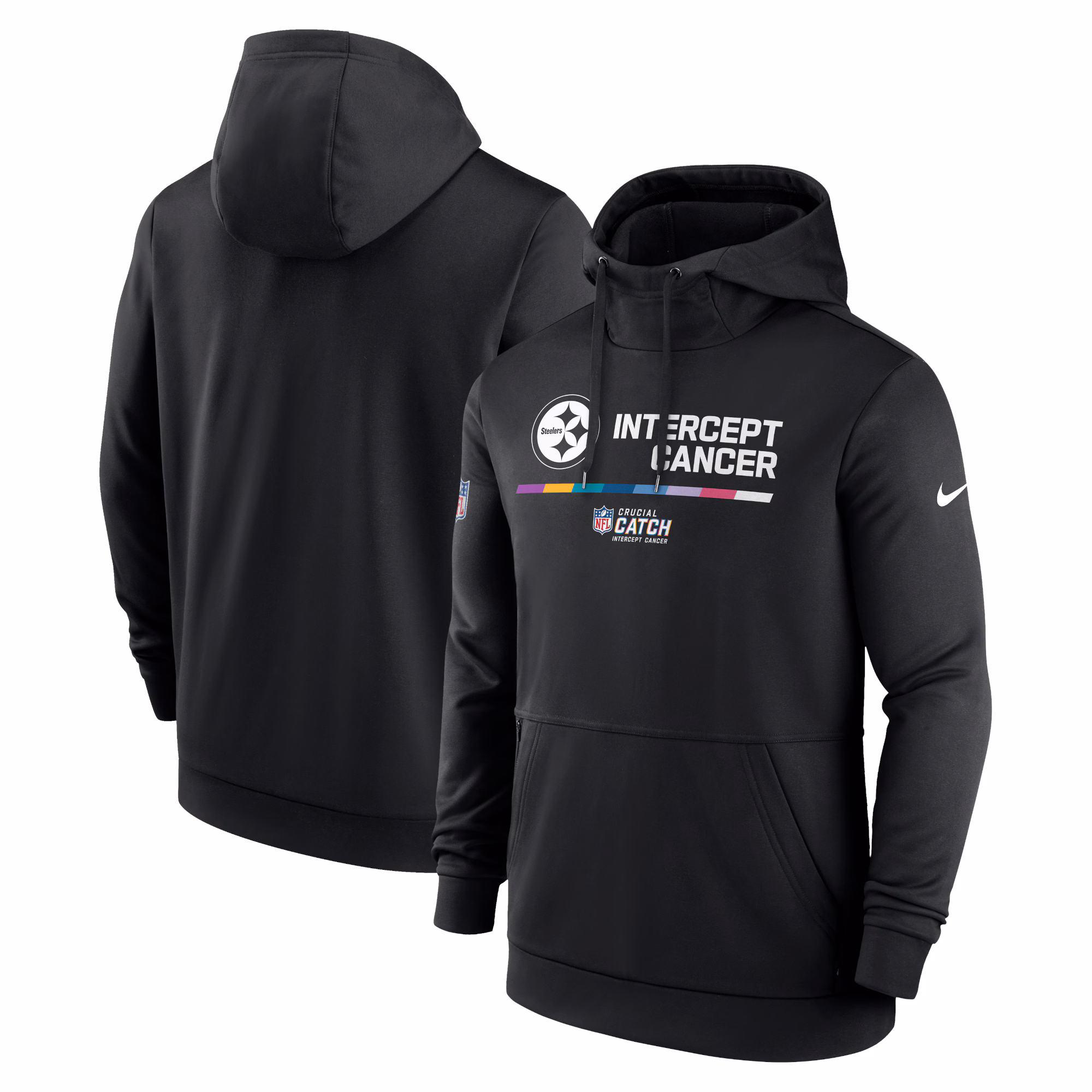 Men's Black Pittsburgh Steelers 2022 Crucial Catch - Therma Performance Pullover Hoodie