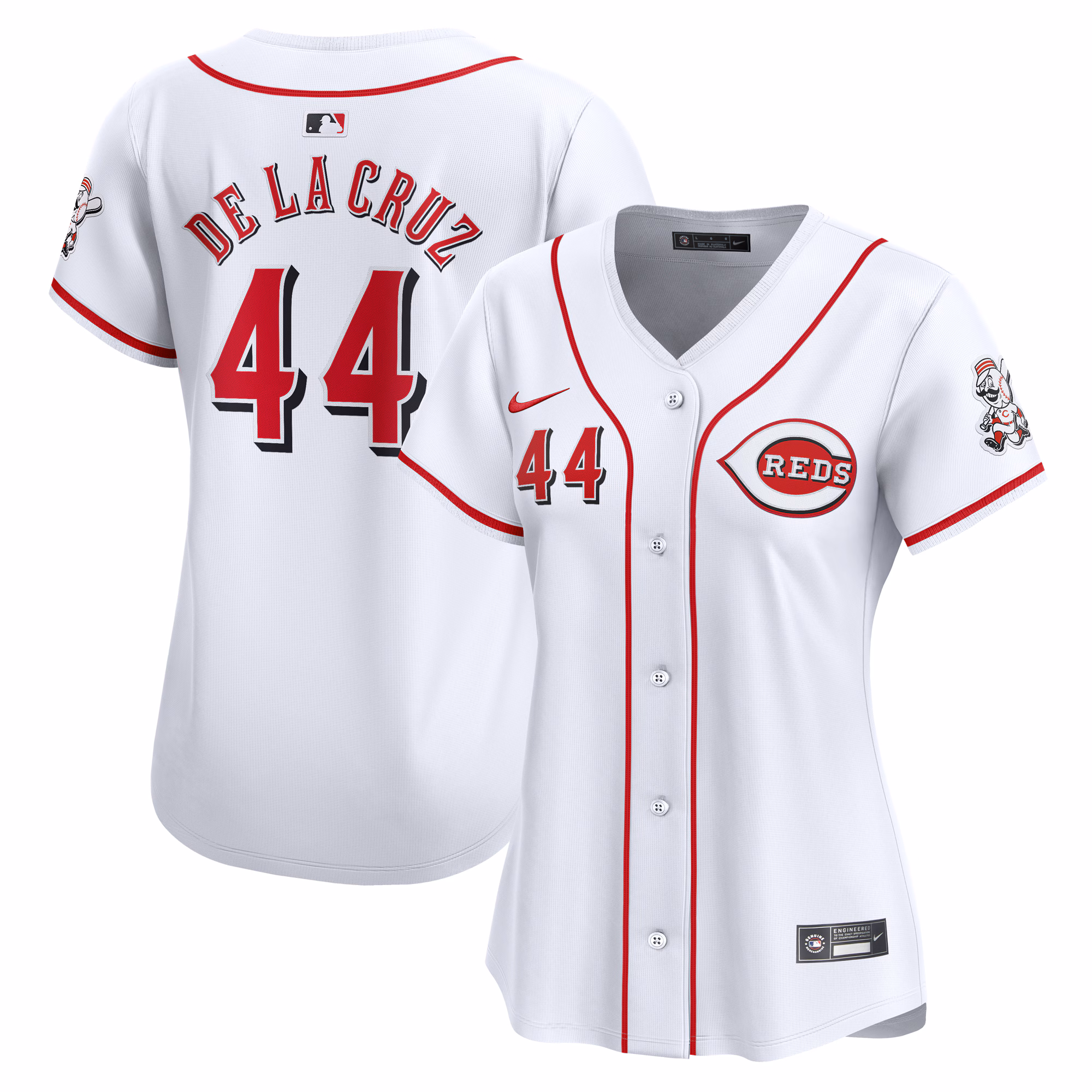 Women's Cincinnati Reds Elly De La Cruz #44 White Home Limited Player Jersey