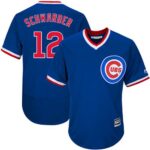 Chicago Cubs #12 Kyle Schwarber Blue Flexbase Collection Cooperstown Stitched Jersey