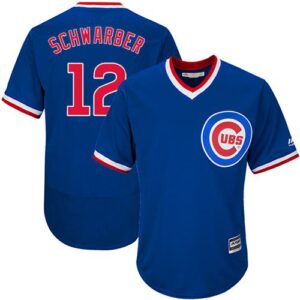 Chicago Cubs #12 Kyle Schwarber Blue Flexbase Collection Cooperstown Stitched Jersey