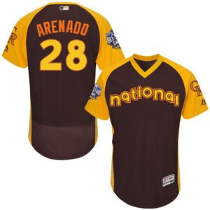 Colorado Rockies #28 Nolan Arenado Brown Flexbase Collection 2016 All-Star National League Stitched Jersey