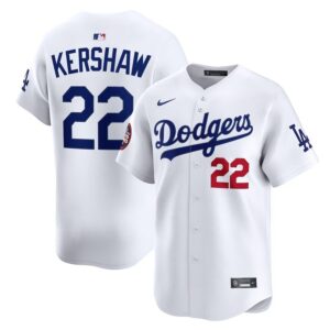 Men's #22 Clayton Kershaw Los Angeles Dodgers  2025 World Tour: Tokyo Series Home Limited Player White Jersey