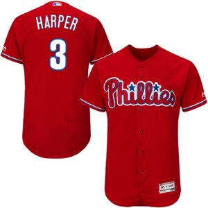 Philadelphia Phillies #3 Bryce Harper Red Flexbase Collection Stitched Jersey