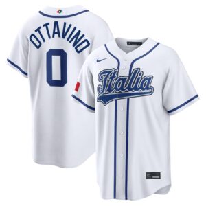 Adam Ottavino #0 Italy Baseball 2026 World Baseball Classic Home Stadium Jersey - White