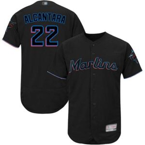 Miami Marlins #22 Sandy Alcantara Black Flexbase Collection Stitched Jersey