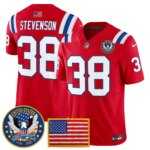 Rhamondre Stevenson #38 New England Patriots United States 250th Anniversary Patch Vapor Limited Jersey - All Stitched