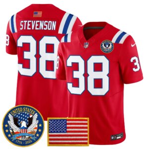 Rhamondre Stevenson #38 New England Patriots United States 250th Anniversary Patch Vapor Limited Jersey - All Stitched
