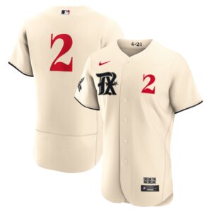 Men's Texas Rangers Marcus Semien #2  Cream 2023 City Connect Flex Base Player Jersey
