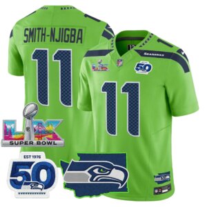 Smith-Njigba #11 Seattle Seahawks Super Bowl LX Patch Game Jersey - All Stitched