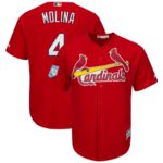Men's St. Louis Cardinals #4 Yadier Molina Majestic Scarlet 2019 Spring Training Cool Base Player Jersey
