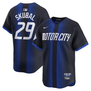 Men's Detroit Tigers #29 Tarik Skubal  Navy 2024 City Connect Limited Jersey