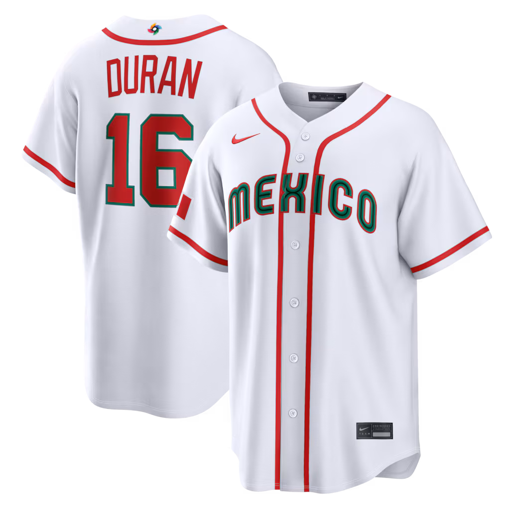Jarren Duran #16 Mexico Baseball 2026 World Baseball Classic Home Stadium Jersey - White