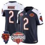 DJ Moore #2 Chicago Bears CHI 2025 NFC North Champions Patch Jersey V2 - All Stitched