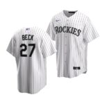 Men's Colorado Rockies #27  Beck 2022 Draft Jersey White Home