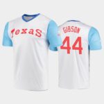 Men's Mitchell And Ness Wordmark White Texas Rangers Cooperstown Collection #44 Kyle Gibson Throwback Jersey