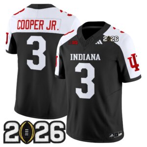 Omar Cooper Jr. #3 Ndiana Hoosiers IND 2026 CFP Final Patch Vapor Limited Jersey V2 - All Stitched