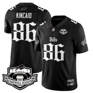 Dalton Kincaid #86 Buffalo Bills BUF Gothic Vapor Limited Jersey - Farewell Highmark Patch - All Stitched