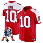 Drake Maye #10 New England Patriots Throwback Vapor Limited Jersey - All Stitched