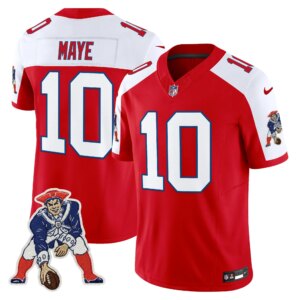 Drake Maye #10 New England Patriots Throwback Vapor Limited Jersey - All Stitched