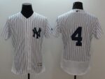 New York Yankees #4 Lou Gehrig White Strip Flexbase Collection Stitched Jersey