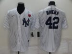 Men's  New York Yankees #42 Mariano Rivera White Cool Base Stitched Jersey