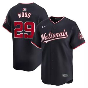 Men's Washington Nationals James Wood #29  Navy Jersey