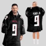 Adult 9 Atlanta Football Unisex Blanket Hoodie