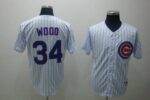 Chicago Cubs #34 Kerry Wood Stitched 3-Patch White Jersey