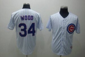 Chicago Cubs #34 Kerry Wood Stitched 3-Patch White Jersey