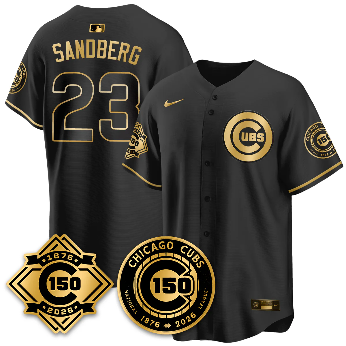 Ryne Sandberg #23 Chicago Cubs 150th Anniversary Vapor Limited Jersey - All Stitched - Image 5