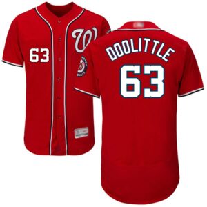 Washington Nationals #63 Sean Doolittle Red Flexbase Collection Stitched Jersey