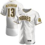 Men's San Diego Padres #13 Manny Machado  White Brown Alternate 2020 Player Jersey