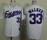 Mitchell And Ness 1982 Montreal Expos #33 Larry Walker White(Black Strip) Throwback Stitched Jersey