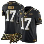 Josh Allen #17 Buffalo Bills BUF 2024 Bills Mafia Patch Gold Vapor Limited Jersey - All Stitched