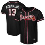 Youth Atlanta Braves Ronald Acuña Jr. #13 Black Fashion Replica Player Jersey